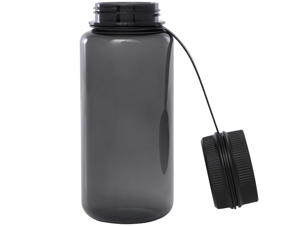 Спортивная бутылка Ryder из переработанного ПЭТ-пластика объемом 900 мл с многофункциональной крышкой, сертифицированная RCS - сплошной черный
