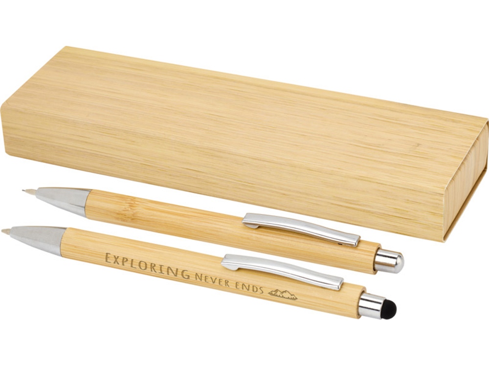 Oblys набор из бамбуковой шариковой ручки и механического карандаша - Натуральный