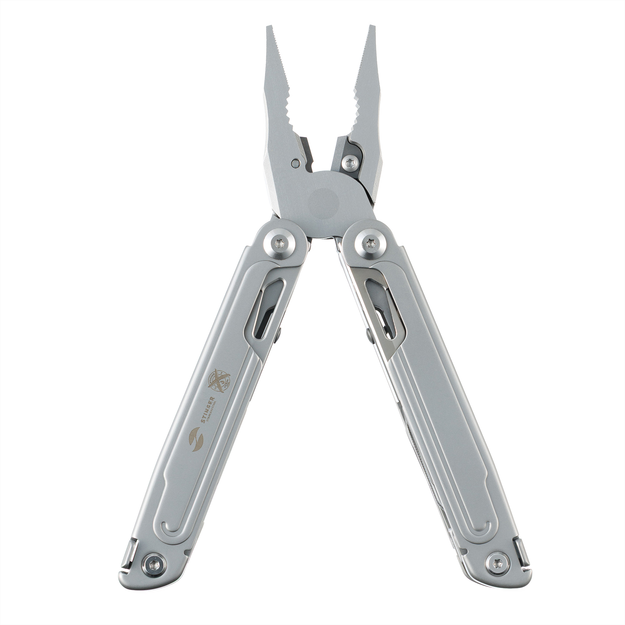 Мультитул Stinger, 113 х 22 мм, 21 функция, сталь, серебристый, в картонной коробке, в комплекте нейлоновый чехол
