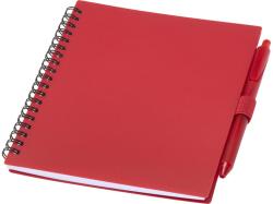 Набор Niove из блокнота из переработанного пластика в мягкой обложке и шариковой ручки (синие чернила) - Красный