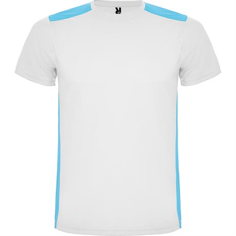 Спортивная футболка DETROIT мужская, БЕЛЫЙ/БИРЮЗОВЫЙ S