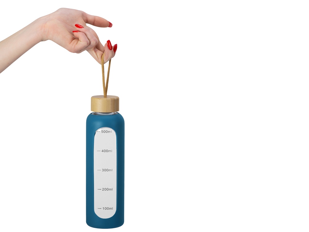 Бутылка из боросиликатного стекла Hangy, 550 мл, индиго