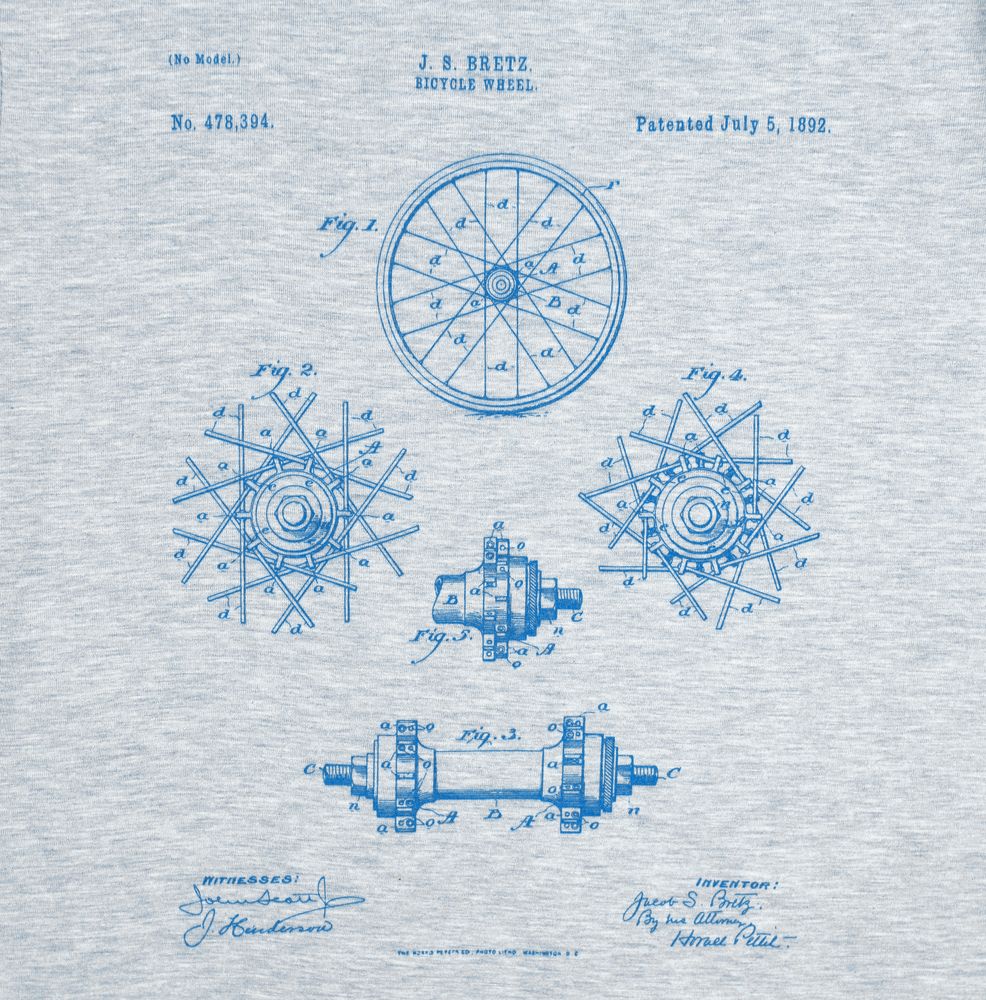 Футболка приталенная Old Patents. Wheel, голубой меланж