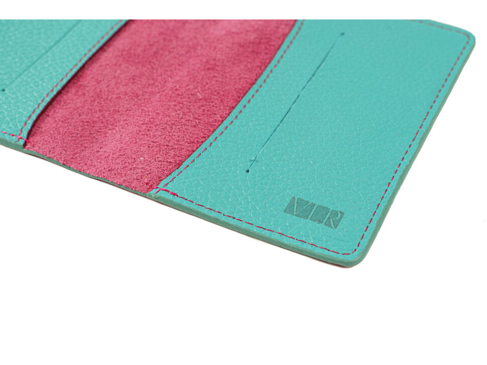 Обложка для паспорта Valerie Concept PSC8, фуксия/бирюзовый Обложка для паспорта Valerie Concept PSC8, фуксия/бирюзовый