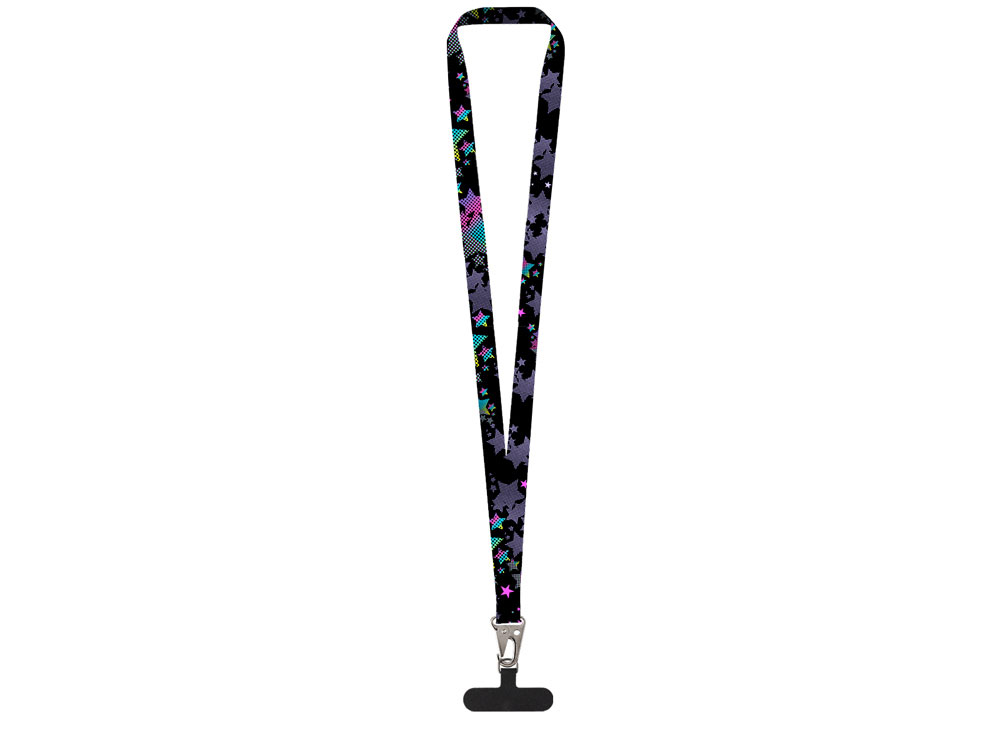 Ланъярд 2,5 см под сублимацию с большим карабином и узким держателем для телефона из ПЭ