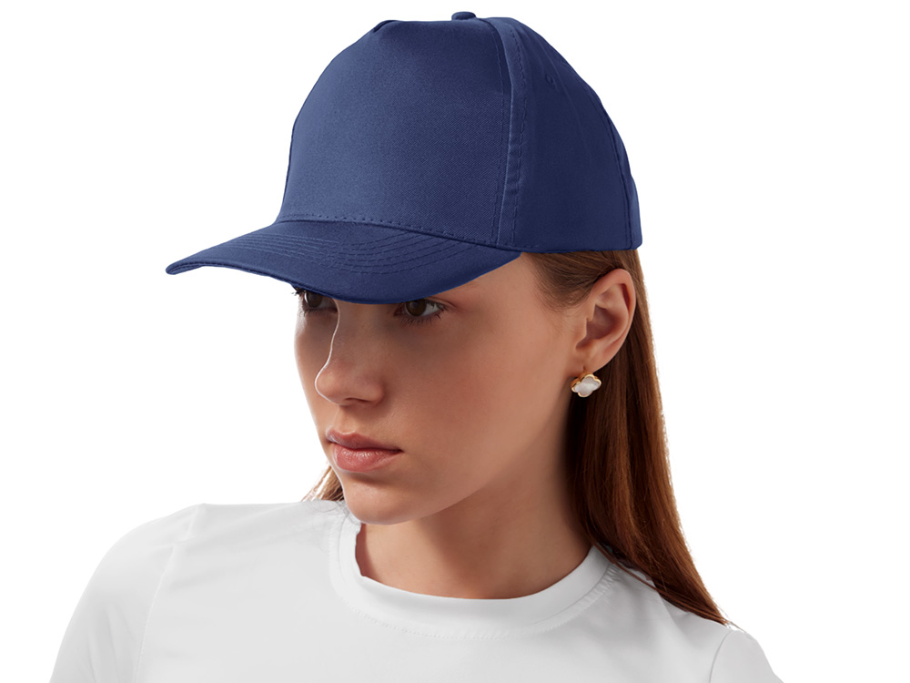 Бейсболка Poly 5-ти панельная 120гр, темно-синий