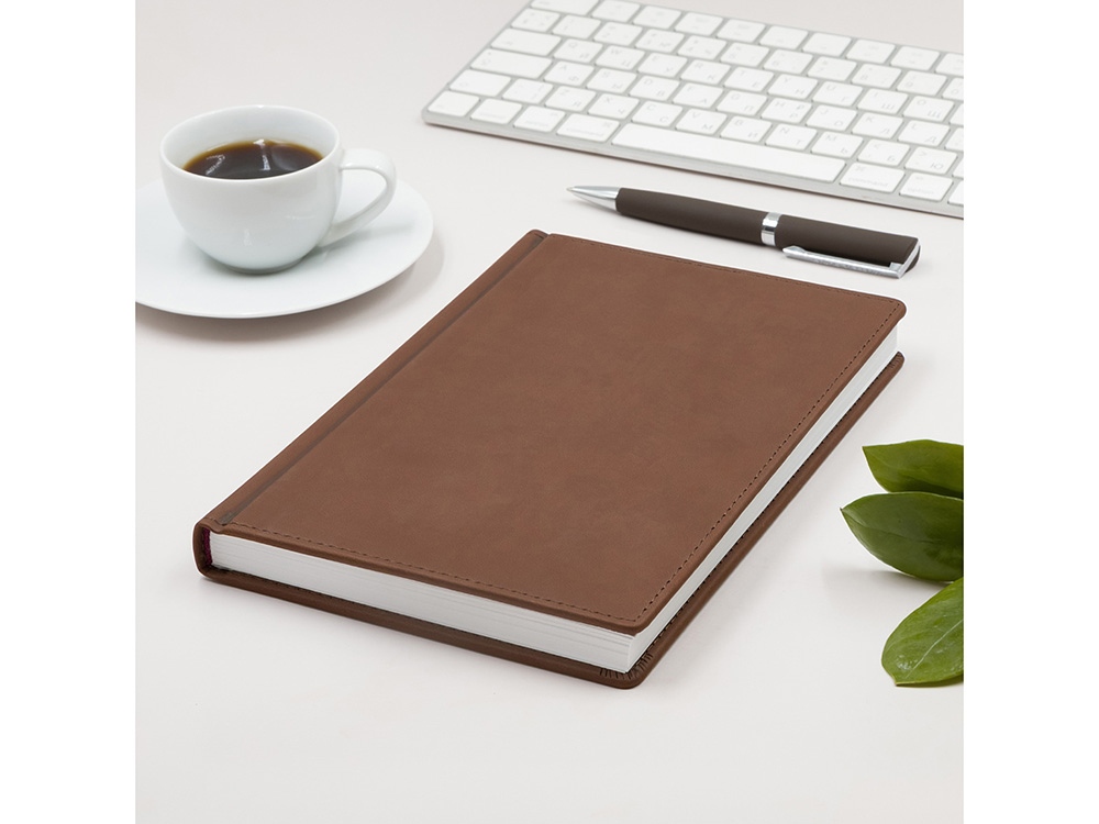 Ежедневник А5 датированный Velvet 2022, коричневый