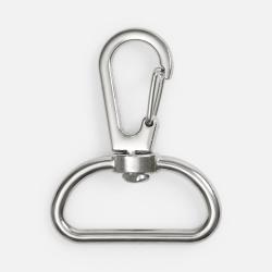 Застежка-карабин Snap Hook, L, серебристая (хром)