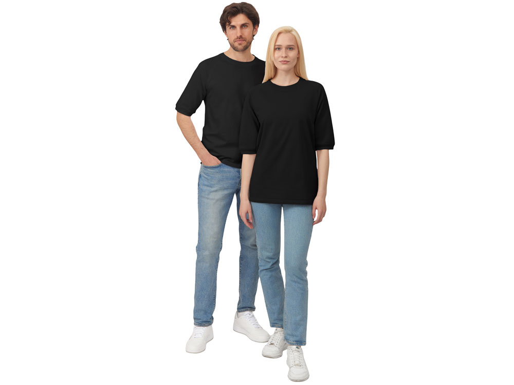 Свитшот с коротким рукавом реглан, черный