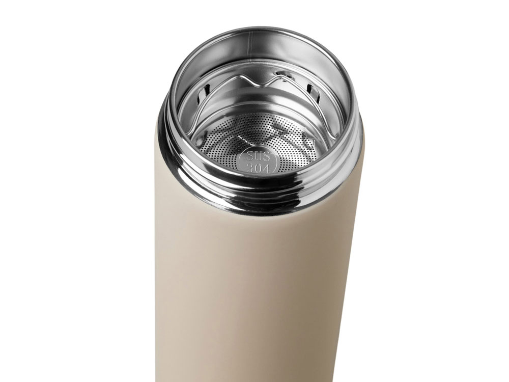 Термос Confident с покрытием soft-touch 420мл, бежевый Термос Confident с покрытием soft-touch 420мл, бежевый