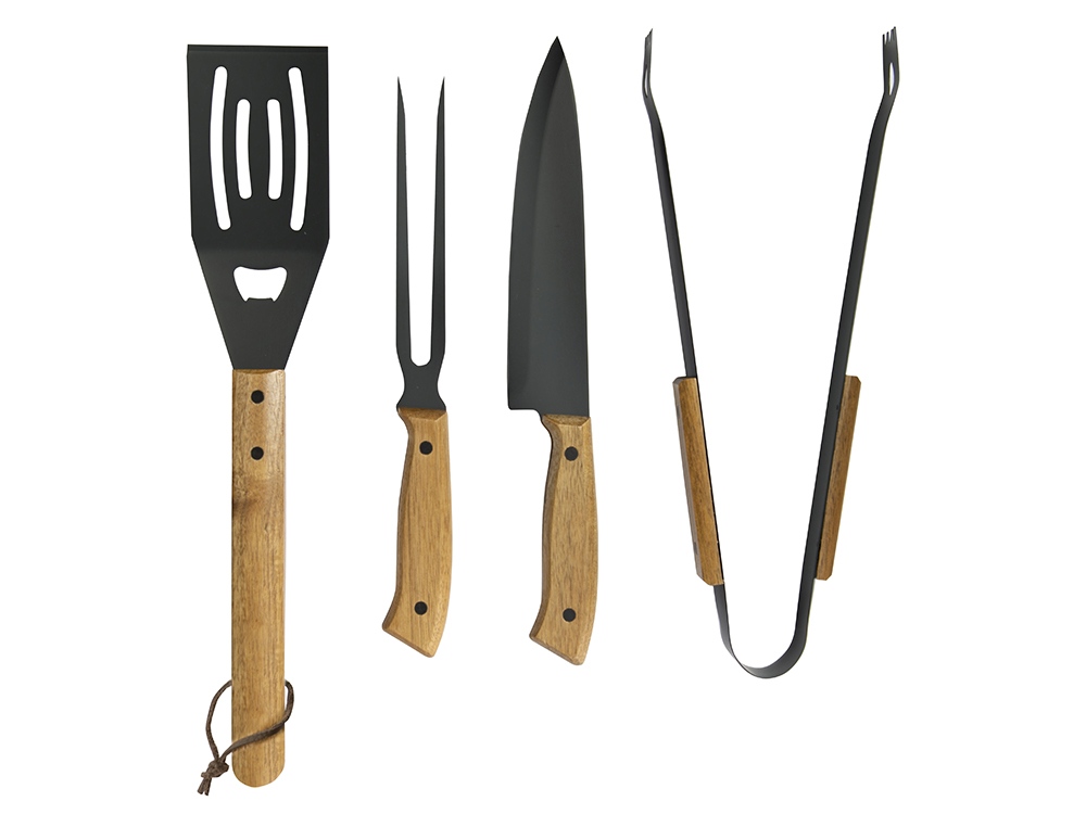 BBQ набор из акации, черный (P) BBQ набор из акации, черный (P)
