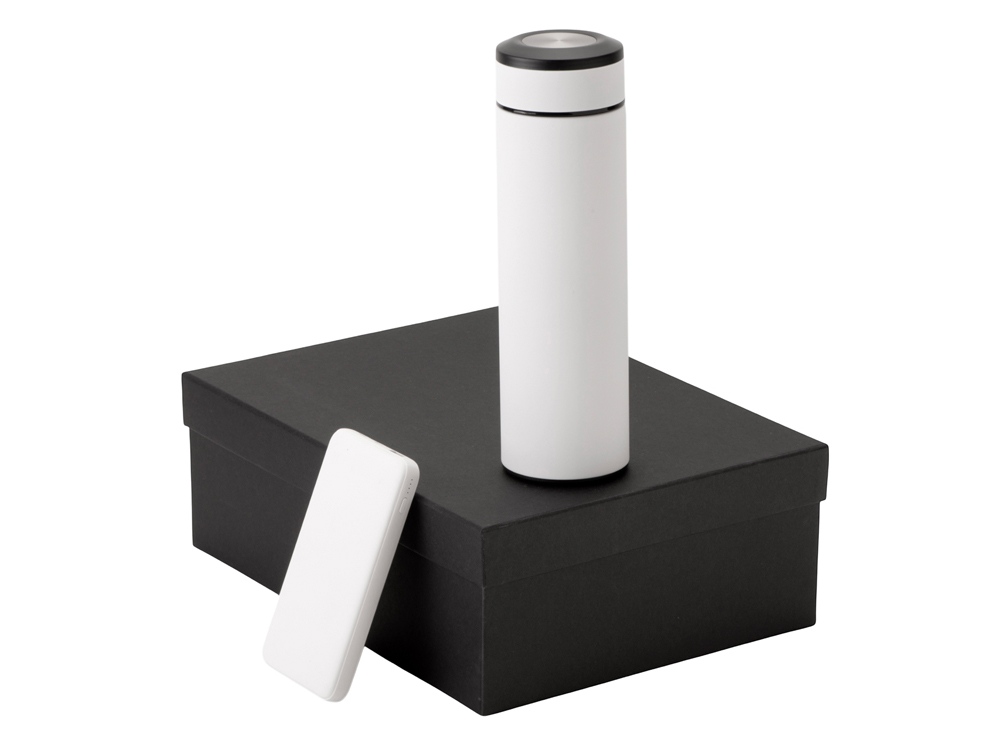 Подарочный набор с термосом и повербанком С2, белый