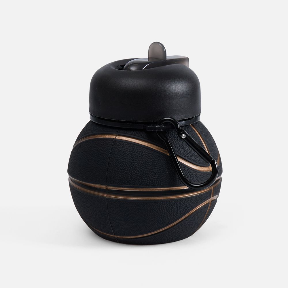 Складная бутылка для воды Basketball Flex, черная