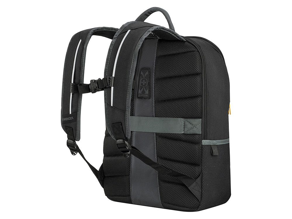 Рюкзак WENGER Move 16, чёрный, переработанный ПЭТ, 33 x 19 x 44 см, 22 л