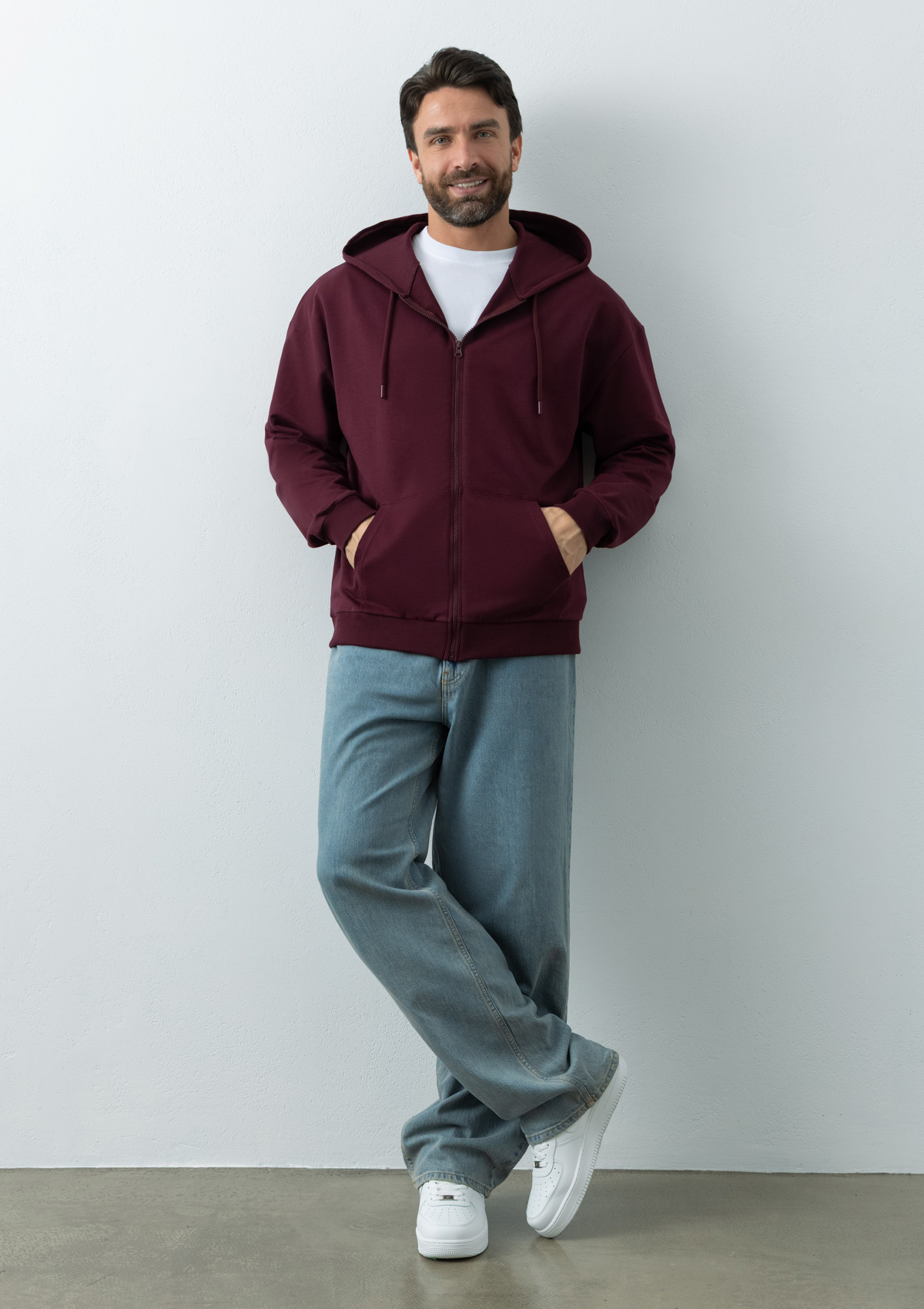 Толстовка STAN Oversize Zip с капюшоном футер без начёса 240, 99