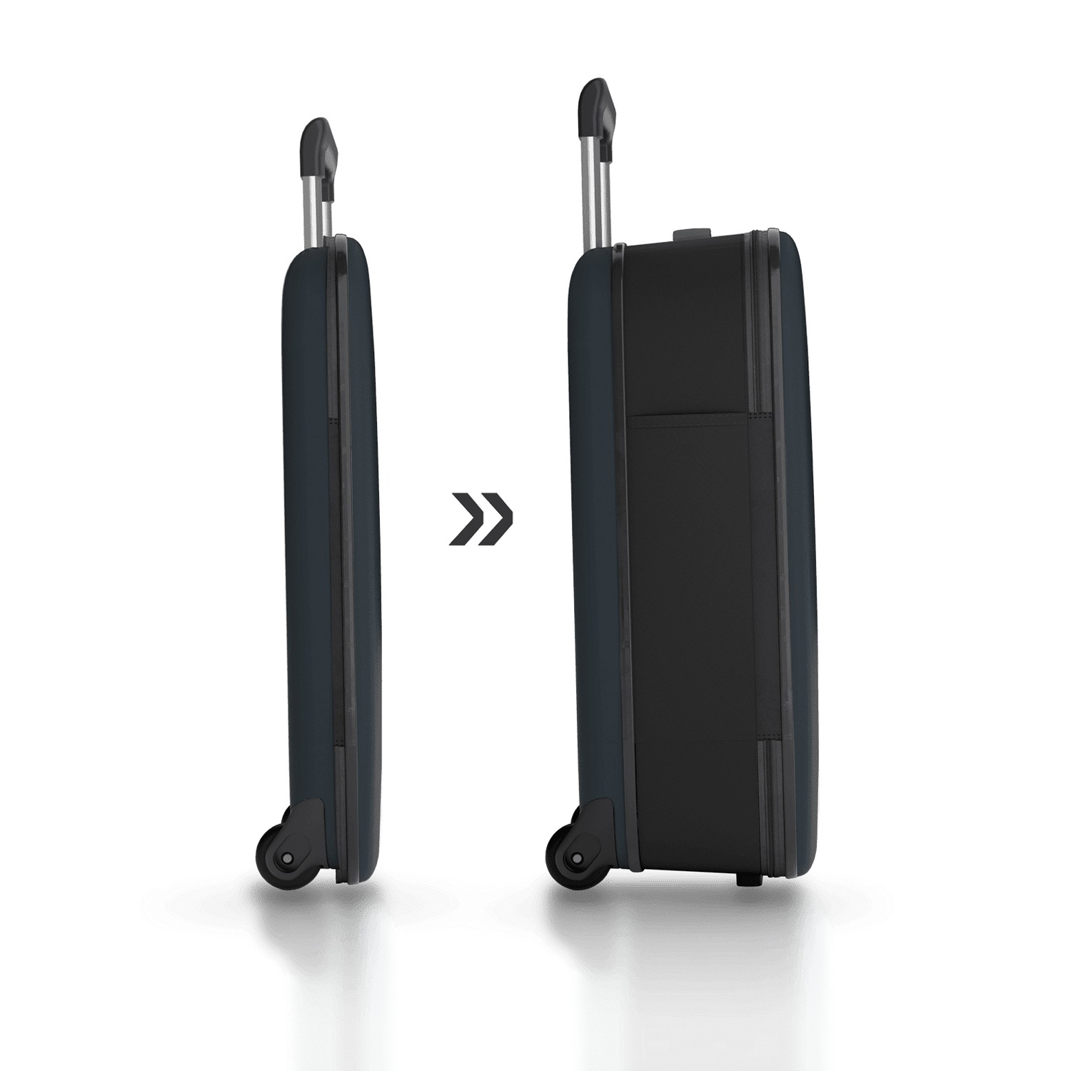 Чемодан складной Rollink Vega II 55x40x20 см, 2 колеса, серо-синий