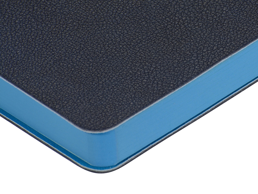 Ежедневник А5 датированный Boston 2026, темно-синий с голубым обрезом