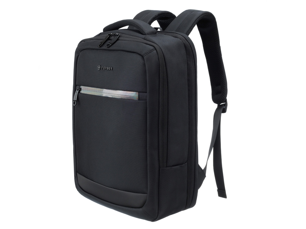 Рюкзак TORBER VOYAGE с отделением для ноутбука 17'', черный, полиэстер 900D, 31х17х44 см, 18 л
