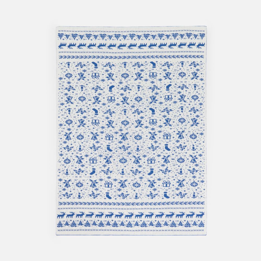 Плед Holidale, синий с молочным