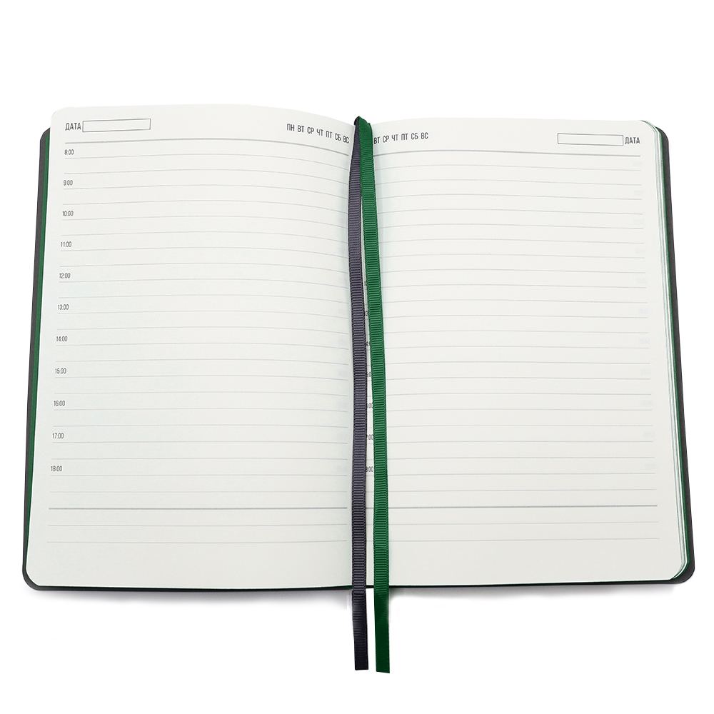 Ежедневник A5 недатированный Molfetta в мягком переплёте, серый/тёмно-зеленый Ежедневник A5 недатированный Molfetta в мягком переплёте, серый/тёмно-зеленый