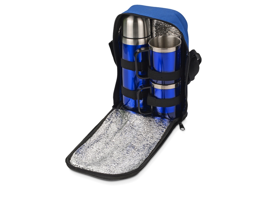 Набор Походный с чехлом: термос, 2 кружки, синий