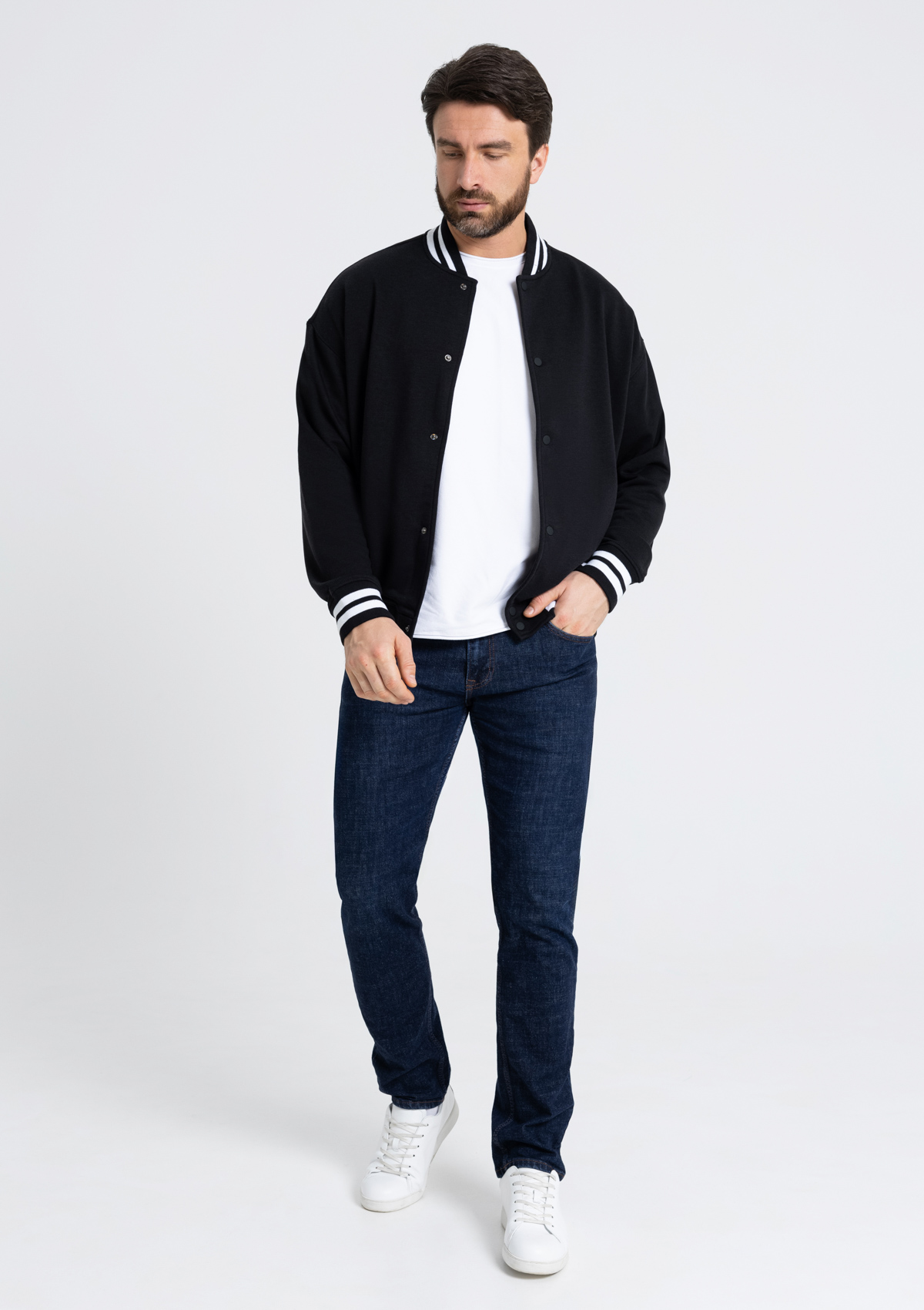 Бомбер унисекс STAN футер без начеса с контрастом 340, 71