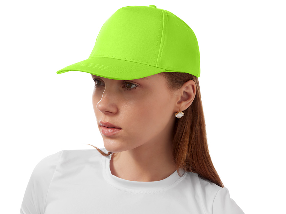 Бейсболка Мемфис 230 5-панельная, яблочно-зеленый