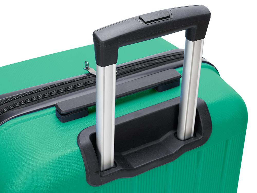 Чемодан TORBER В Отпуск, ярко-бирюзовый, полипропилен, 55 х 36 х 21,5 см, 37 л