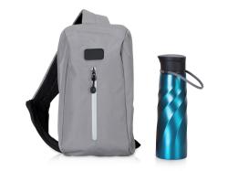Подарочный набор с бутылкой для воды в сумке - слинге 
Athletic nomad, синий