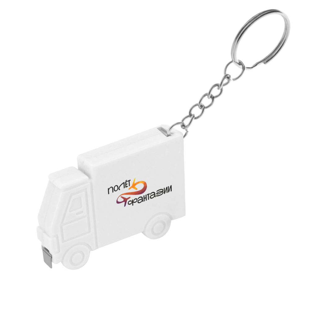 Брелок-рулетка Грузовик, 1 метр, белый
