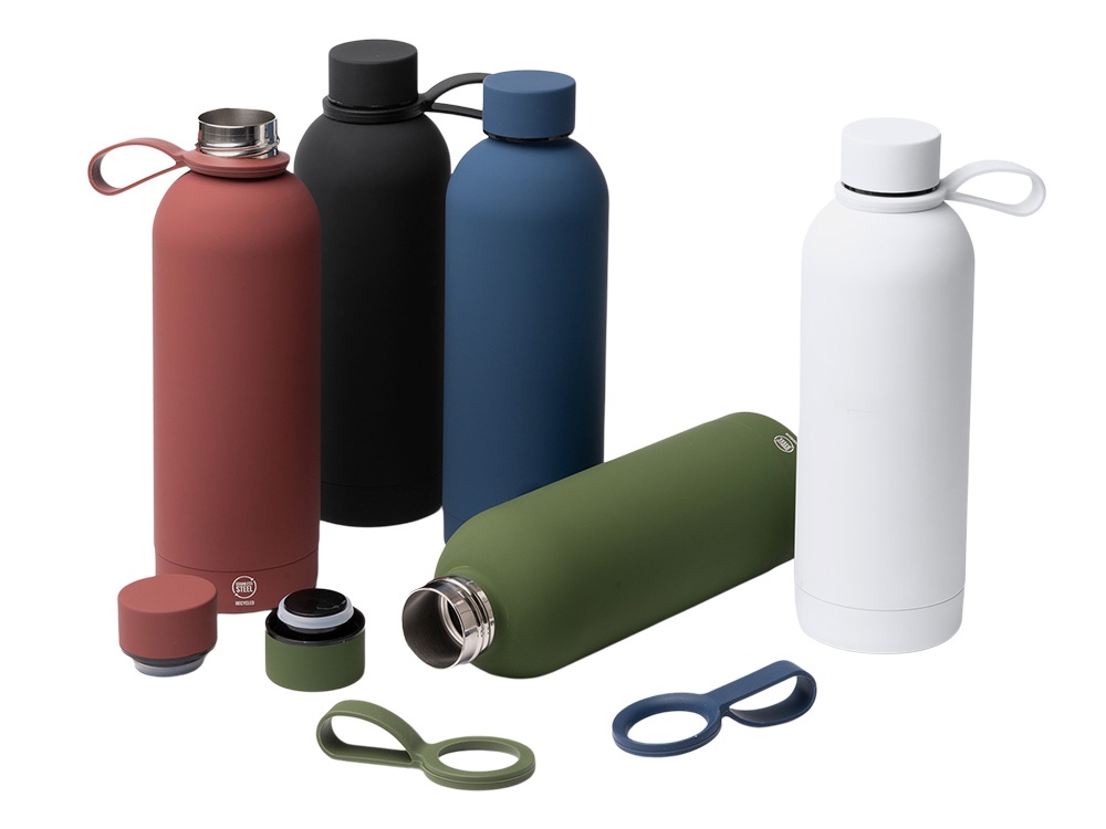 Термобутылка из переработанной нержавеющей стали 500 мл Сивас (SIVAS), синий нейви