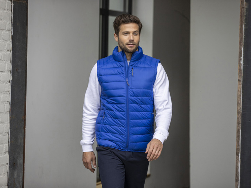 Мужской утепленный жилет Pallas  из переработанных материалов по стандарту GRS - Темно - синий