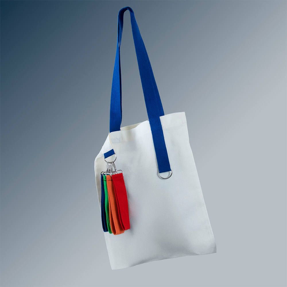 Сумка для покупок White GLOW 325 г/м² с ремувкой, синяя/синяя