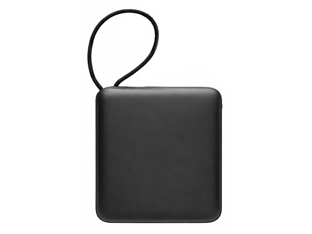 Магнитный беспроводной внешний аккумулятор c подсветкой лого Энчант, 10000 мАч, черный