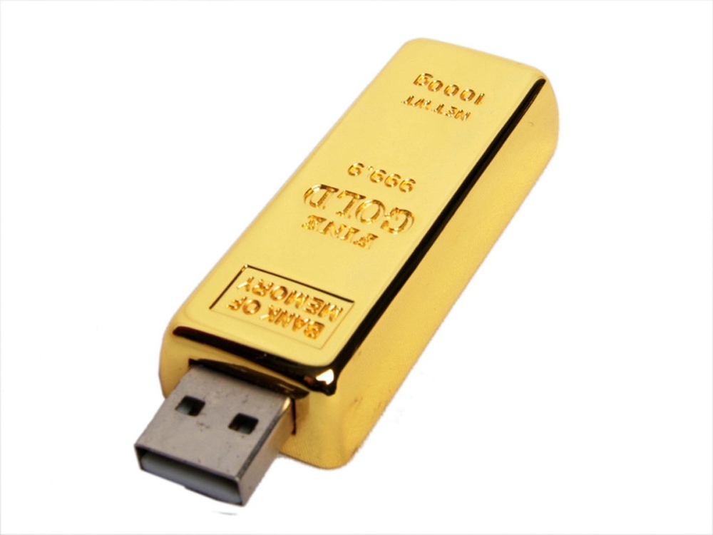 USB-флешка на 16 Гб в виде слитка золота, золотой