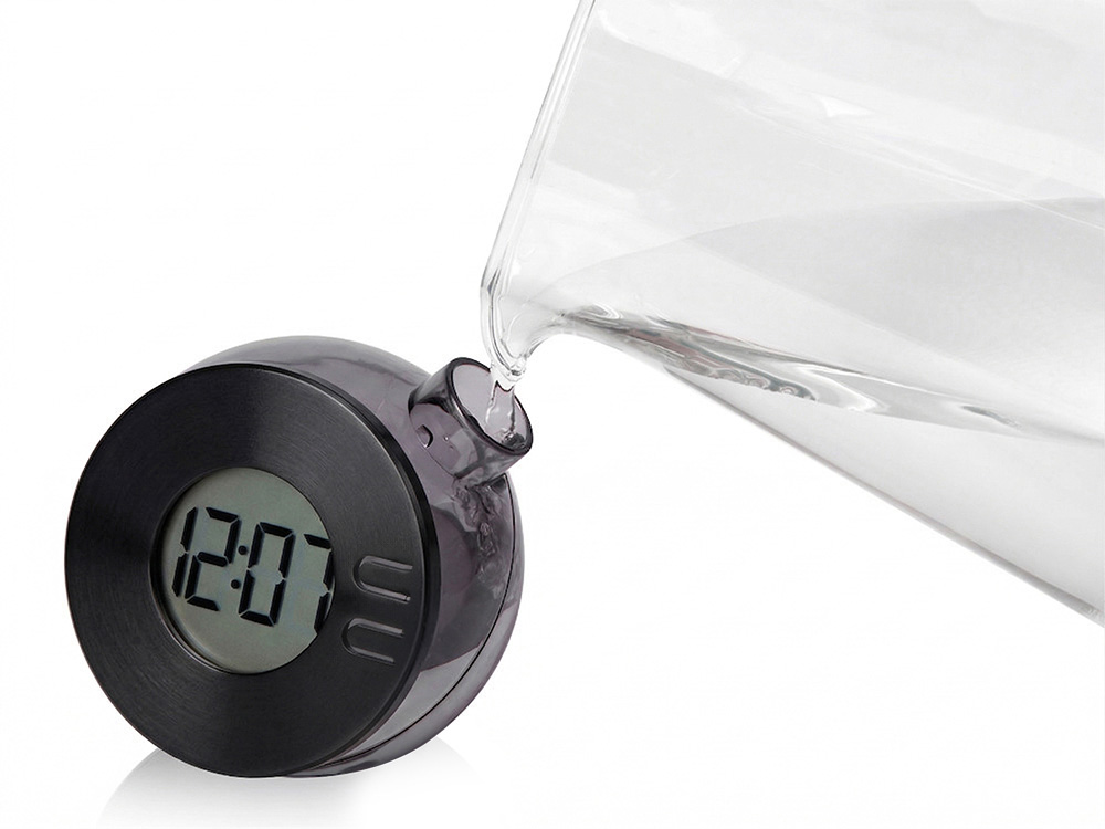 Водяные часы из бамбука Splash Hour, черный Водяные часы из бамбука Splash Hour, черный