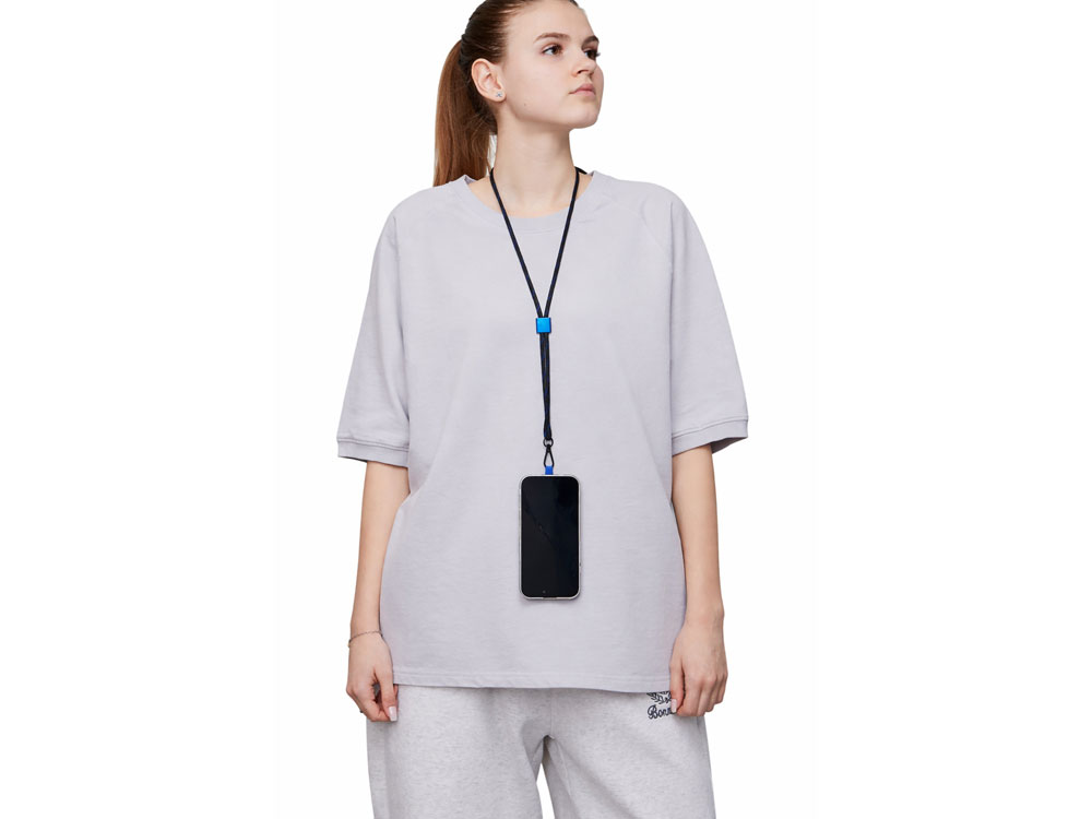 Ремешок на шею для телефона Риксо, синий/черный Ремешок на шею для телефона Риксо, синий/черный