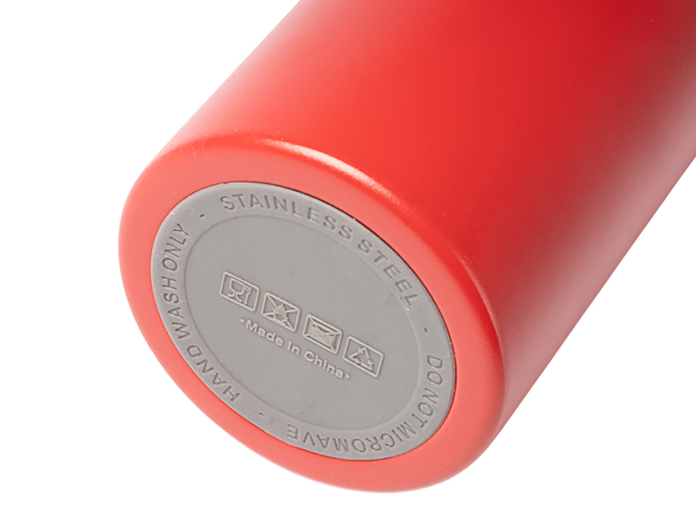 Термобутылка Хэйду с двойными стенками и корпусом из переработанной нержавеющей стали, красный