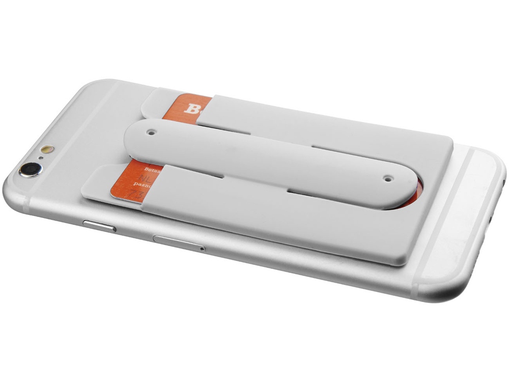 Проводные наушники и силиконовый бумажник для телефона