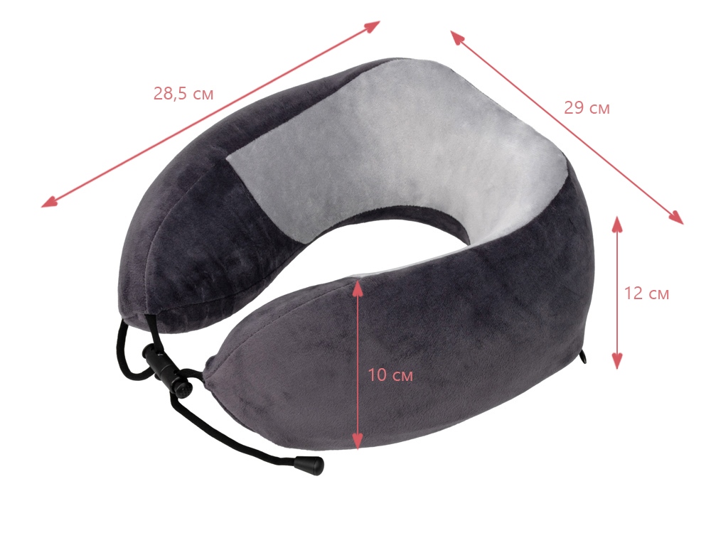 Подушка TORBER, дорожная, с эффектом памяти, тёмно-серая, полиэстер+спандекс, 26 х 27 х 10 см Подушка TORBER, дорожная, с эффектом памяти, тёмно-серая, полиэстер+спандекс, 26 х 27 х 10 см