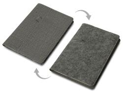 Двустороннее портфолио из рпет-фетра и искусственной кожи Felt, серый