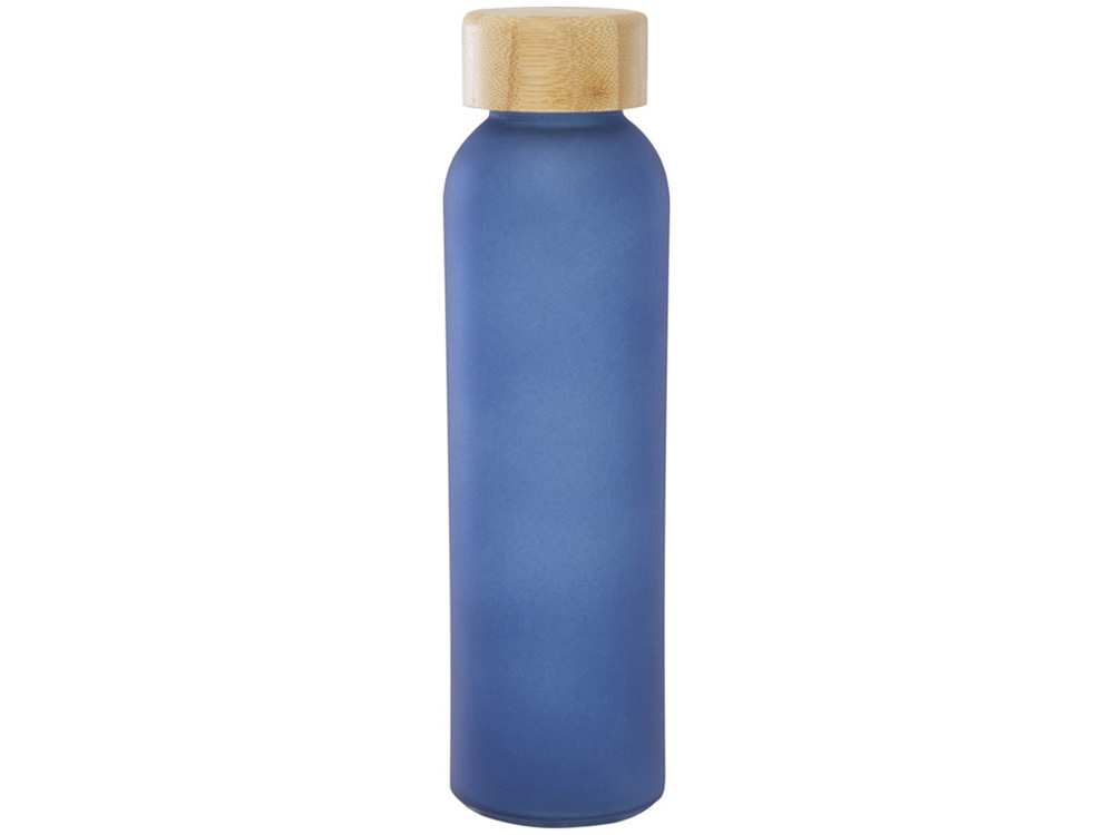 Lume бутылка из матового содово-известкового стекла объемом 500 мл с бамбуковой крышкой - Синий