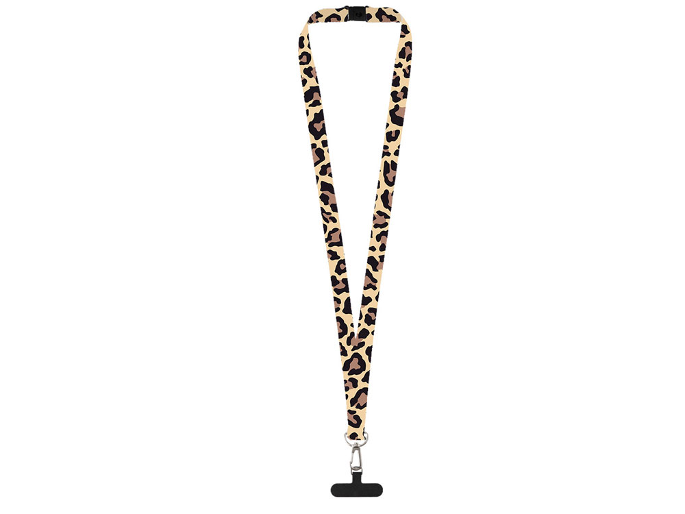 Ланъярд 2 см под сублимацию с трендовым карабином, замком обрыва и узким держателем для телефона из ПЭ, серебристый