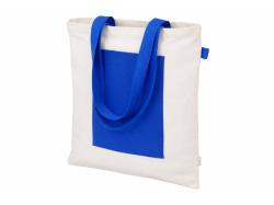 Сумка для покупокTopiс из переработанных материалов с наружным цветным карманом, синий