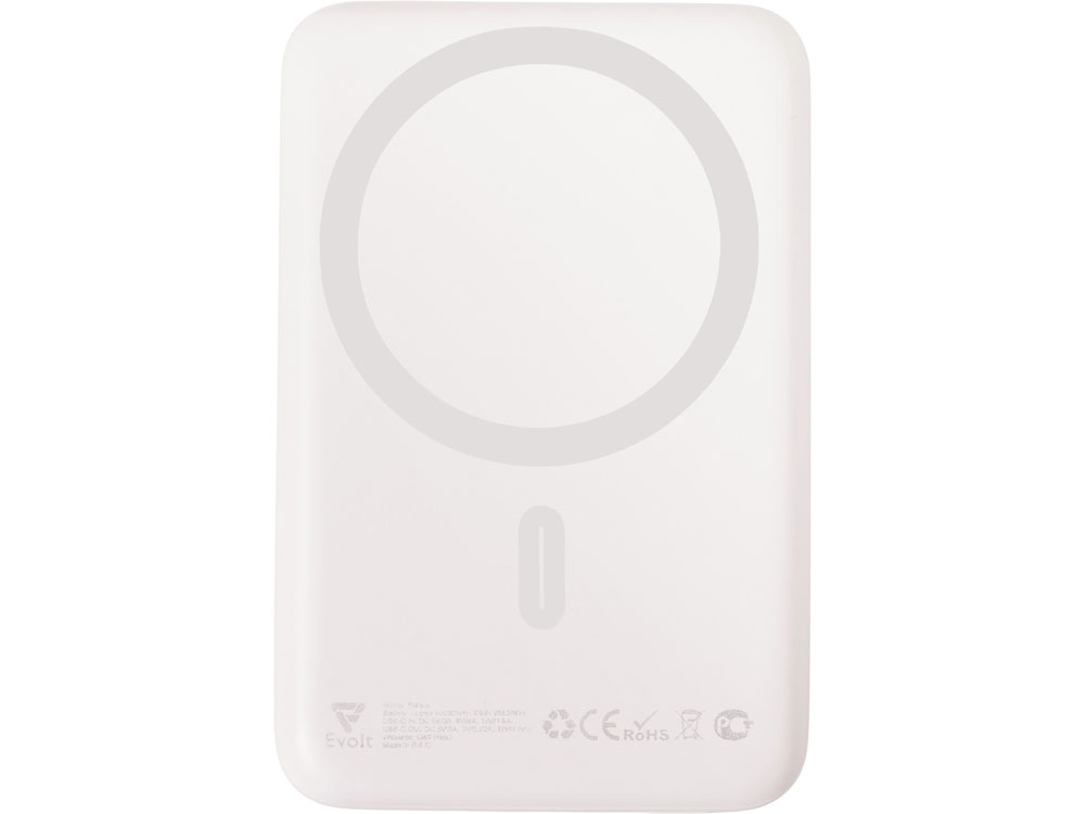 Магнитный внешний беспроводной аккумулятор Polarix, QC/PD, 10000 мАч, слоновая кость