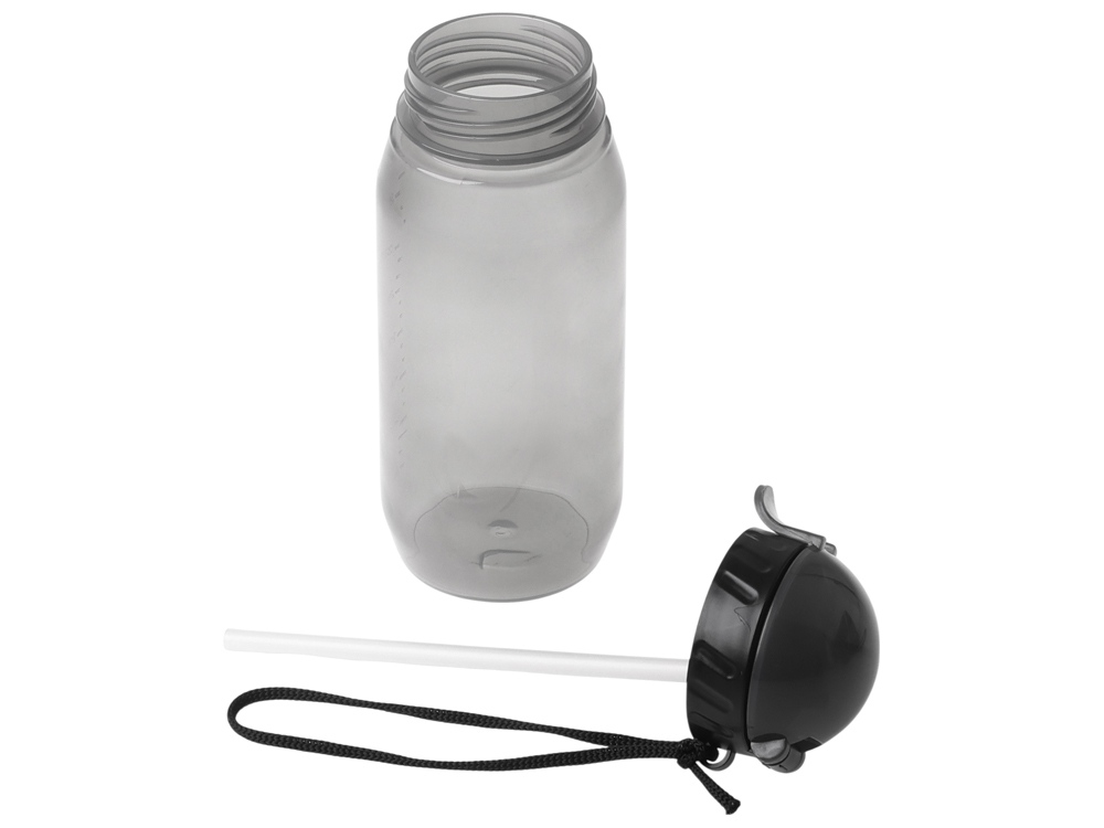 Бутылка для воды с трубочкой Little, 400 мл, серый
