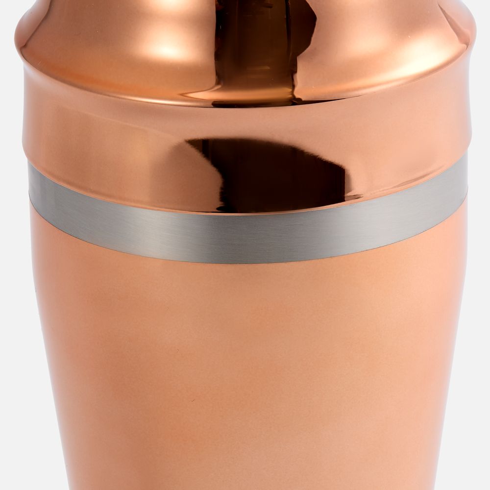 Набор для приготовления коктейлей Pourpour, медный с серебристой линией