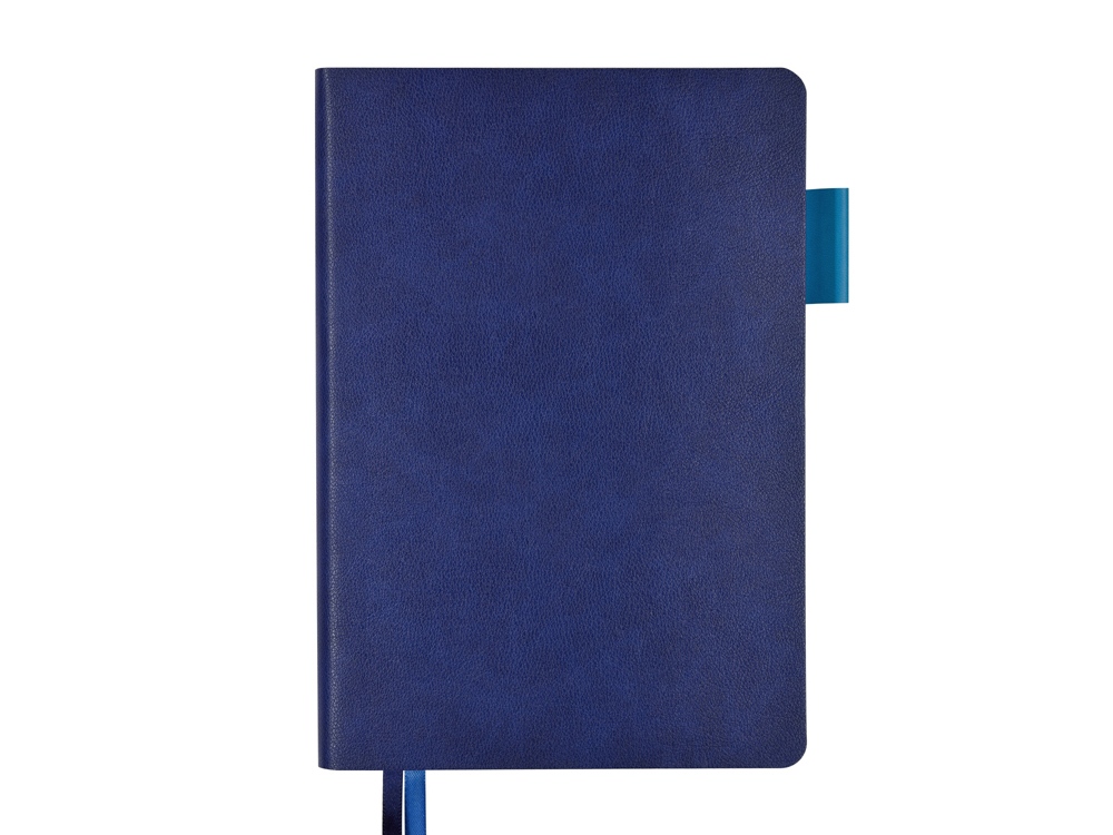 Ежедневник А5 датированный Boston 2026, синий с голубым обрезом