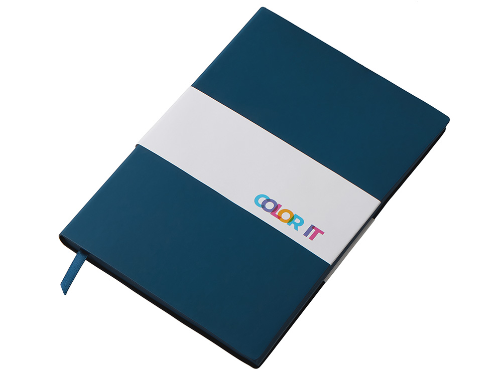 Блокнот C1 софт-тач, гибкая обложка, 128 листов, темно-синий