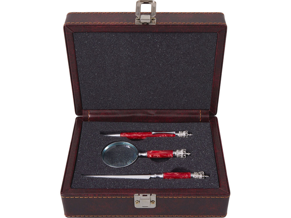 Набор William Lloyd: портмоне, ручка шариковая, лупа, нож для бумаг Принц Уэльский